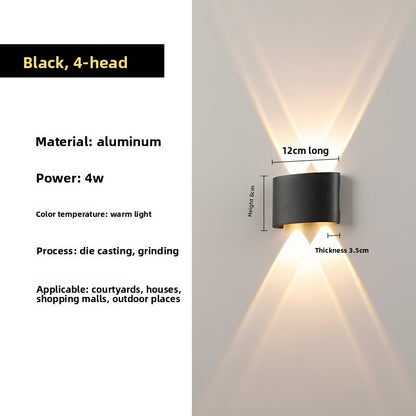 Outdoor Wall Lights | LED Up Down Wall Lamp for Garden, Porch, Patio & Driveway | IP65 Aluminium, Black or White, 2 to 8 Beam Sconce, Warm White