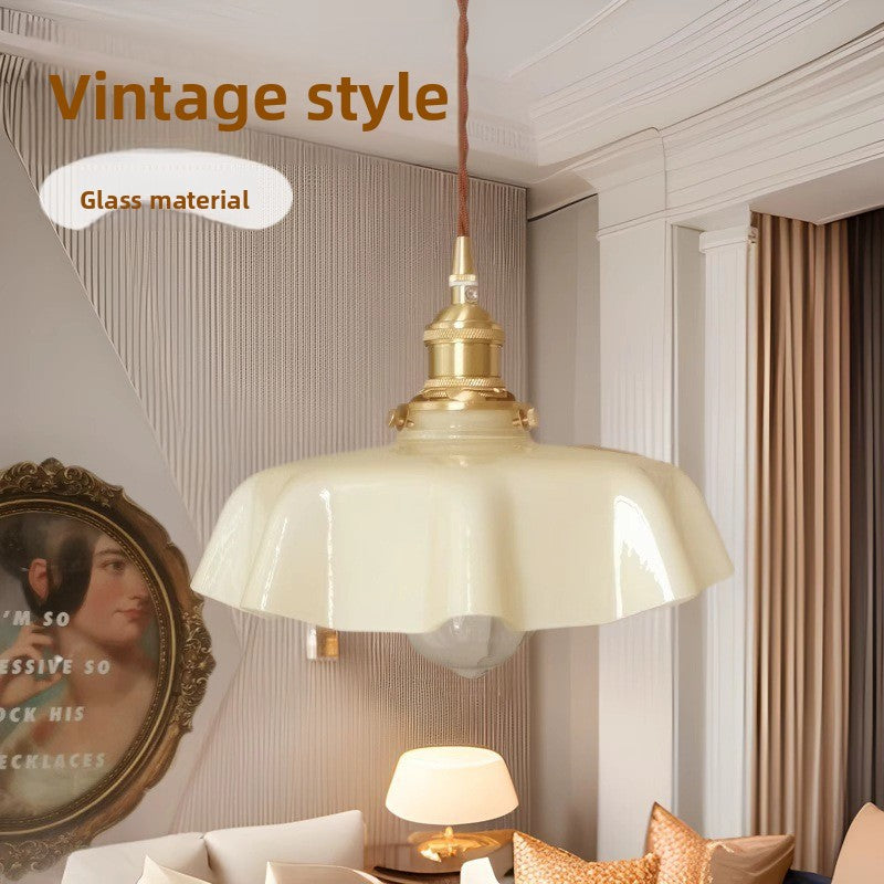 Vintage ruffle glass pendant light – product detail 2