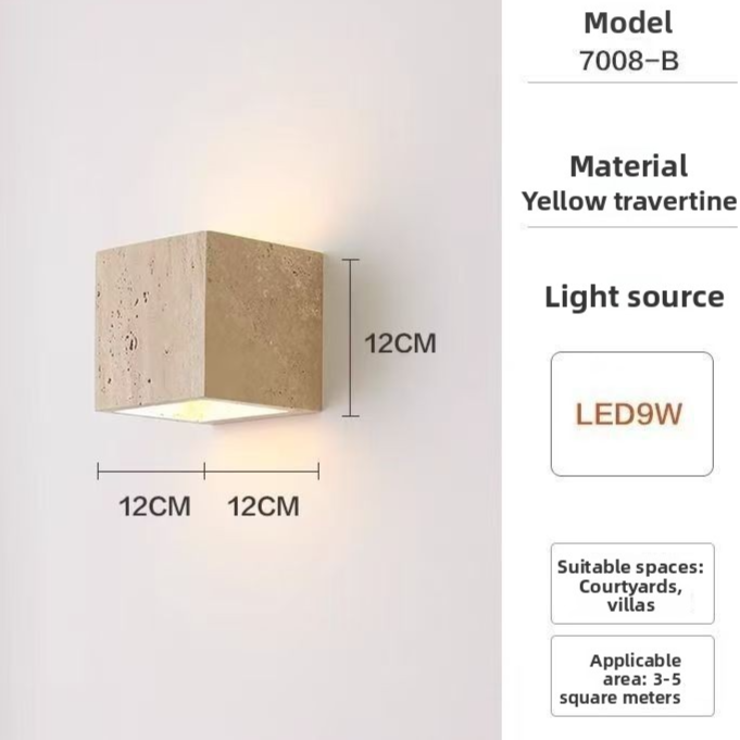 Travertine Up Down Wall Lamp for Hallway, Bedroom, Stairs & Living Room – photo 8