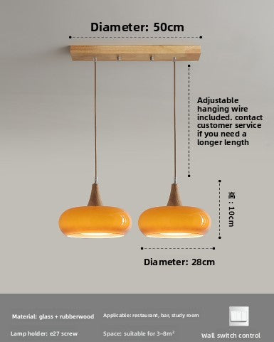 Dimension diagram – Double Amber on 50cm bar