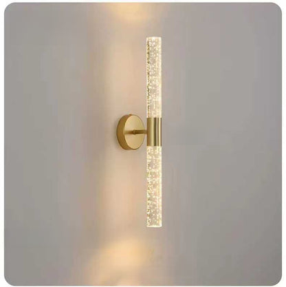 Battery Operated Wall Light | Rechargeable Crystal-Effect Lamp for Bedroom & Hallway | No Wiring, Touch & Remote, 3 Shapes, Black or Gold