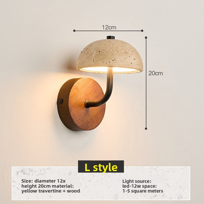 Natural Stone & Glass Wabi-Sabi Wall Lamp for Bedroom, Bedside, Hallway & Living Room – photo 15
