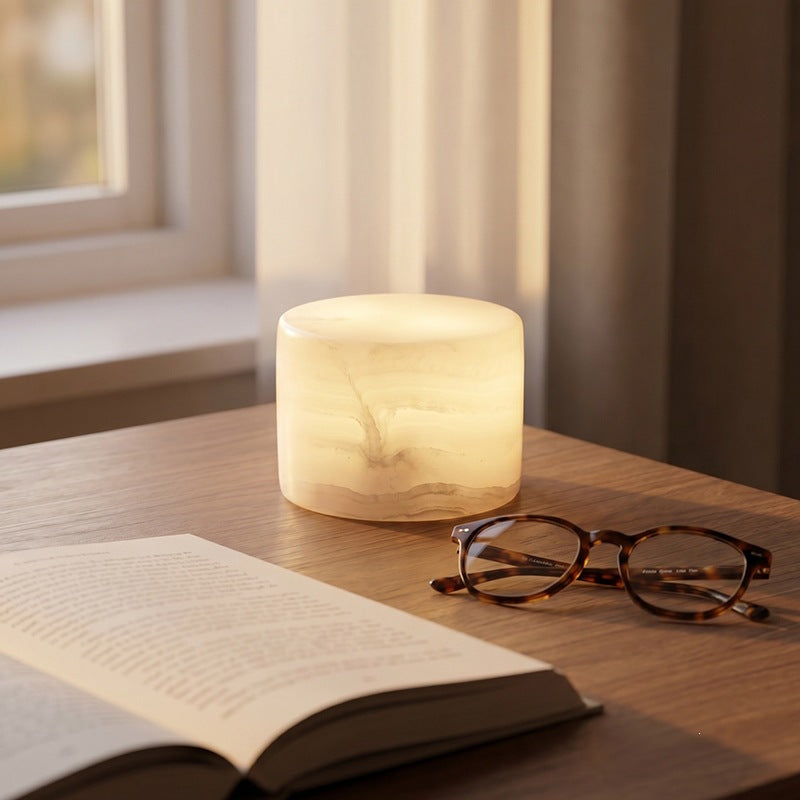 Marble Night Light | Natural Stone Touch Lamp with Wireless Phone Charger for Bedside | USB, 2-Colour or Colour-Changing, Jade or Grey, 8 or 10cm