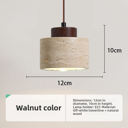 Travertine stone drum pendant light – product detail 2
