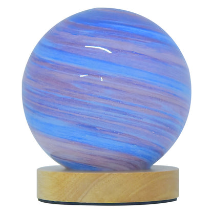 Sunset Lamp | Glass Planet Night Light for Bedroom, Nursery & Desk | Moon, Sunset, Blue Earth or Painted Planet, 12cm, USB or Rechargeable