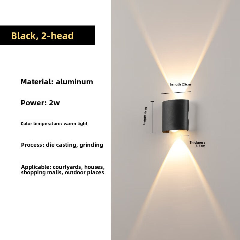 Outdoor Wall Lights | LED Up Down Wall Lamp for Garden, Porch, Patio & Driveway | IP65 Aluminium, Black or White, 2 to 8 Beam Sconce, Warm White