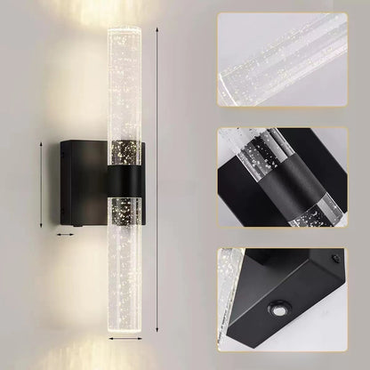 Battery Operated Wall Light | Rechargeable Crystal-Effect Lamp for Bedroom & Hallway | No Wiring, Touch & Remote, 3 Shapes, Black or Gold