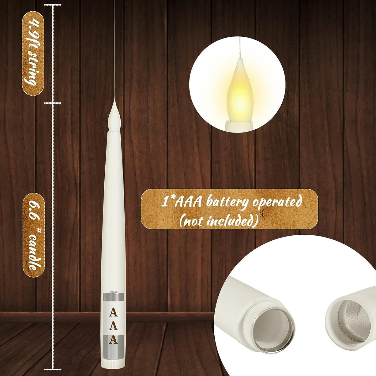LED Flameless Taper Candles with Wand Remote for Halloween, Christmas & Dining Table Decor – photo 2