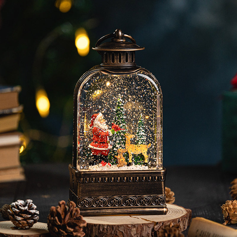 Large Light Up Christmas Snow Globe with Swirling Glitter for Mantelpiece & Table – photo 6