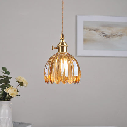 Small flower glass pendant light – product detail 1
