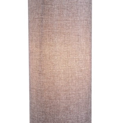 Floor Lamp | Column Standing Lamp with Grey Linen Shade & Wooden Base for Living Room, Bedroom & Hallway | 120cm, 2 × E27, Inline Switch