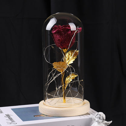 Rose night light glass dome packaging and gift box