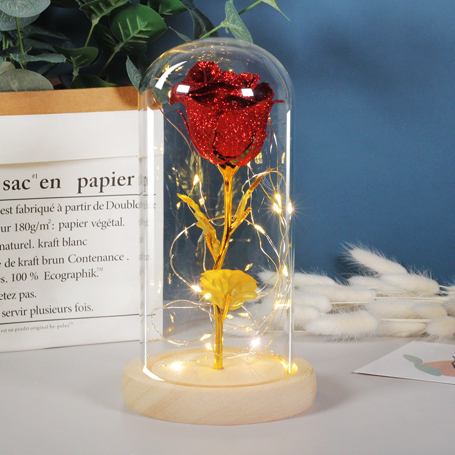 Glass dome rose light romantic gift packaging