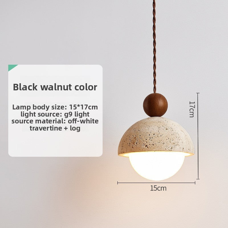 Travertine stone dome pendant light – product detail 9