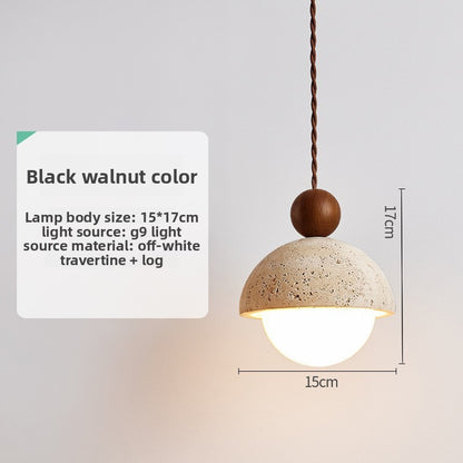 Travertine stone dome pendant light – product detail 9