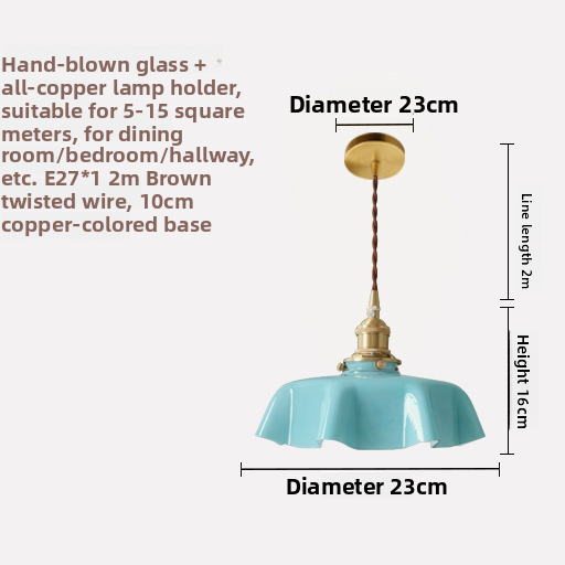 Vintage ruffle glass pendant light – product detail 6