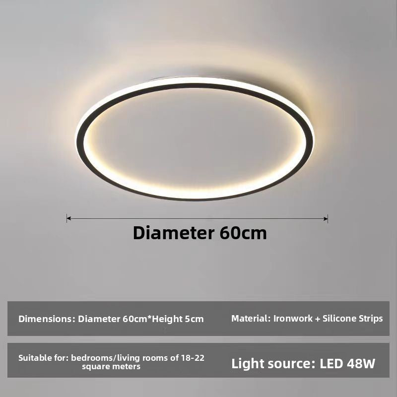 LED Ceiling Light | Ultra-Thin Round Ring Flush Mount for Living Room, Bedroom & Kitchen | Black or White, 3-Colour or Remote Dimmable, 40, 50 or 60cm
