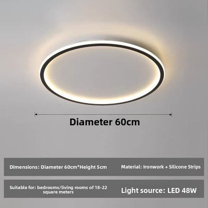 LED Ceiling Light | Ultra-Thin Round Ring Flush Mount for Living Room, Bedroom & Kitchen | Black or White, 3-Colour or Remote Dimmable, 40, 50 or 60cm