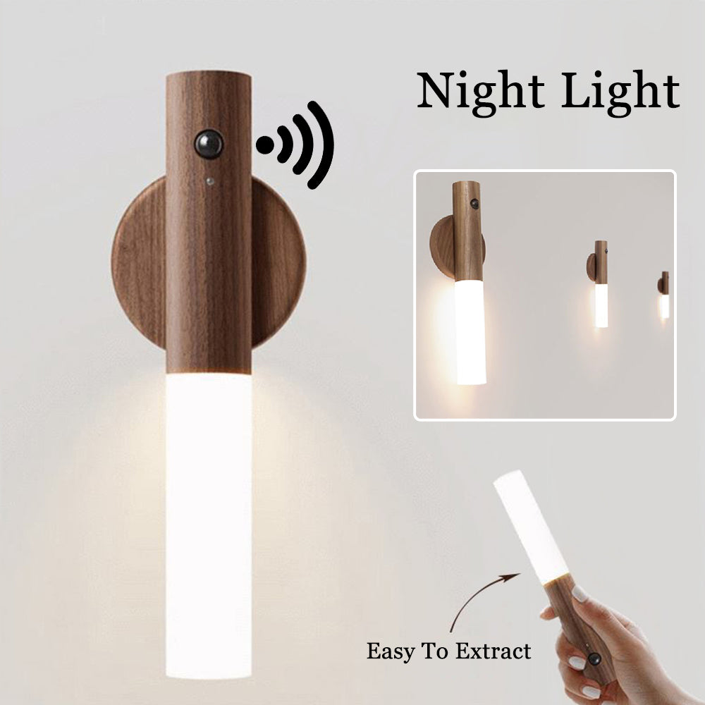 PIR motion sensor LED night light USB rechargeable white