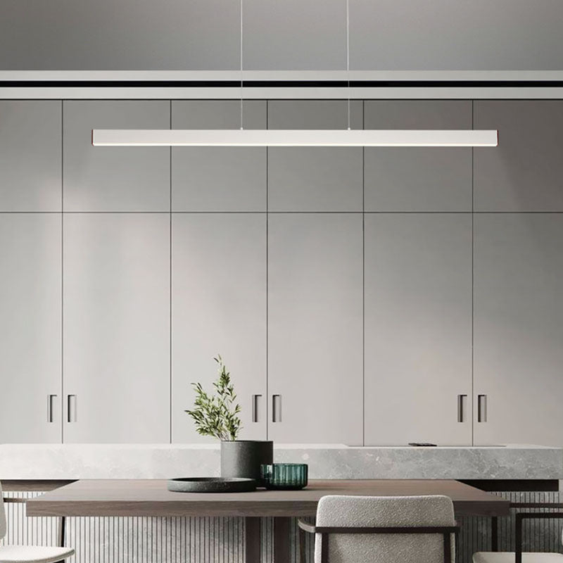 Linear Pendant Light | Modern LED Bar Ceiling Lamp for Dining Table, Kitchen Island & Office | Black or Walnut, 60cm or 80cm, Warm White or 3-Colour
