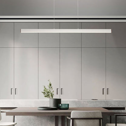 Linear Pendant Light | Modern LED Bar Ceiling Lamp for Dining Table, Kitchen Island & Office | Black or Walnut, 60cm or 80cm, Warm White or 3-Colour
