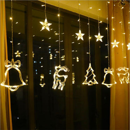 Reindeer, Star & Bell LED Curtain Lights for Bedroom, Living Room & Party Decor – photo 3