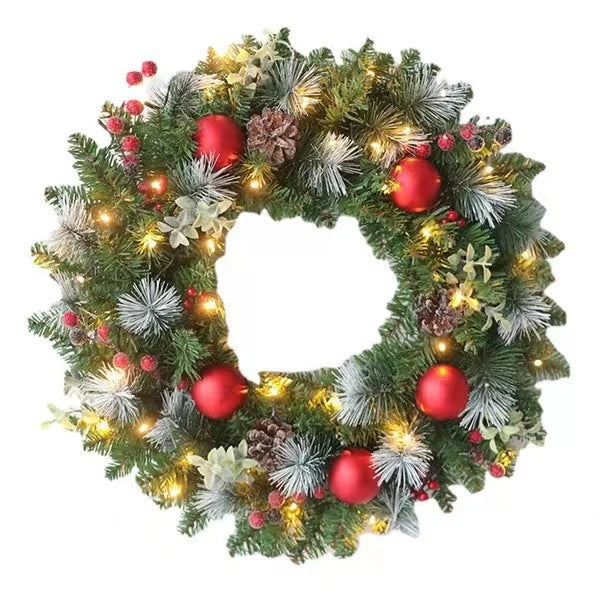 Christmas Wreath | Pre-Lit LED Red Berry & Pine Cone Front Door Wreath for Doors, Windows & Walls | Christmas Decorations, 30cm, 35cm or 40cm