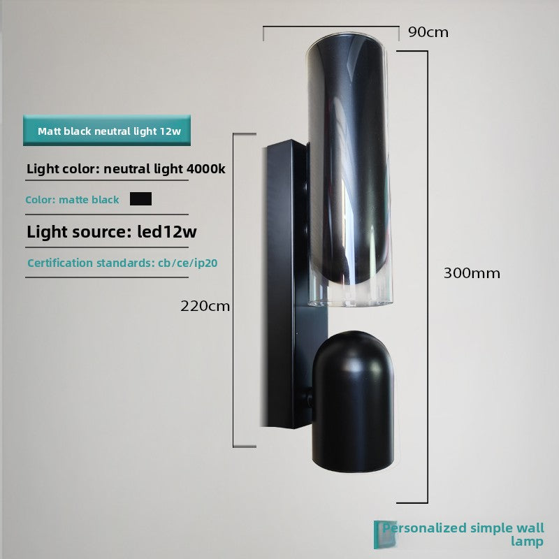 Wall Light | Rotating Spotlight Up & Down Sconce for Bedside Reading, Hallway & Stairs | Matte Black or Brass, 12W LED, 35cm