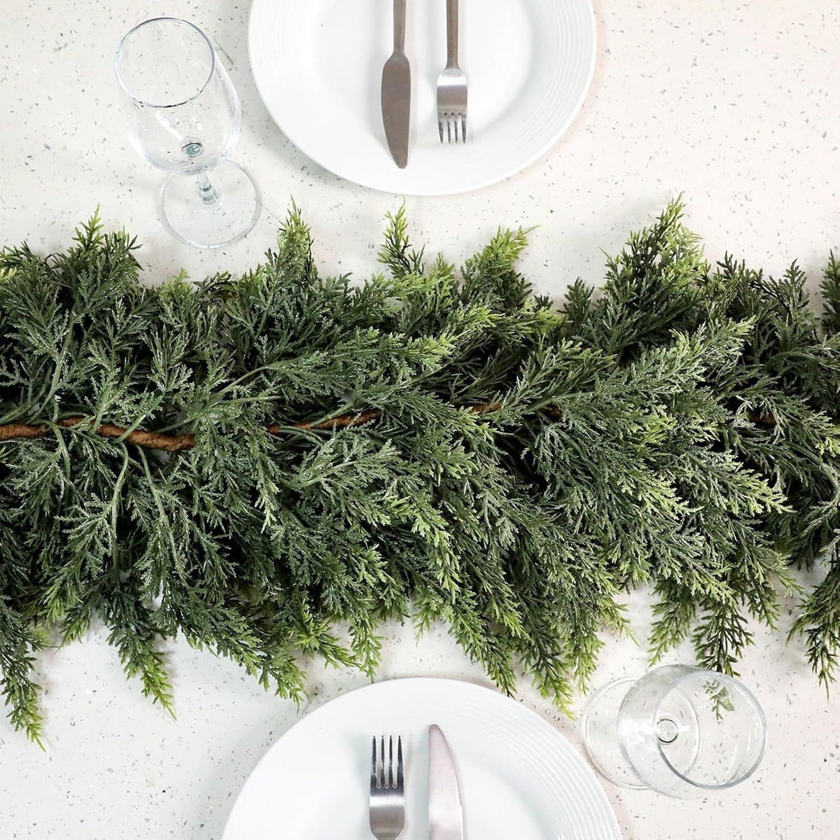 Pre-Lit Artificial Cedar Garland with Warm White LED Lights for Fireplace, Mantelpiece, Staircase & Front Door – photo 3