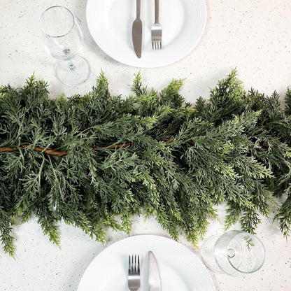 Pre-Lit Artificial Cedar Garland with Warm White LED Lights for Fireplace, Mantelpiece, Staircase & Front Door – photo 3