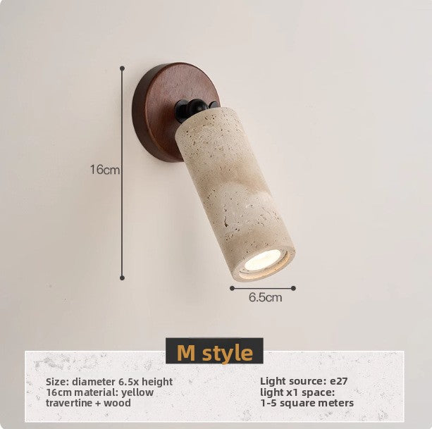 Natural Stone & Glass Wabi-Sabi Wall Lamp for Bedroom, Bedside, Hallway & Living Room – photo 12