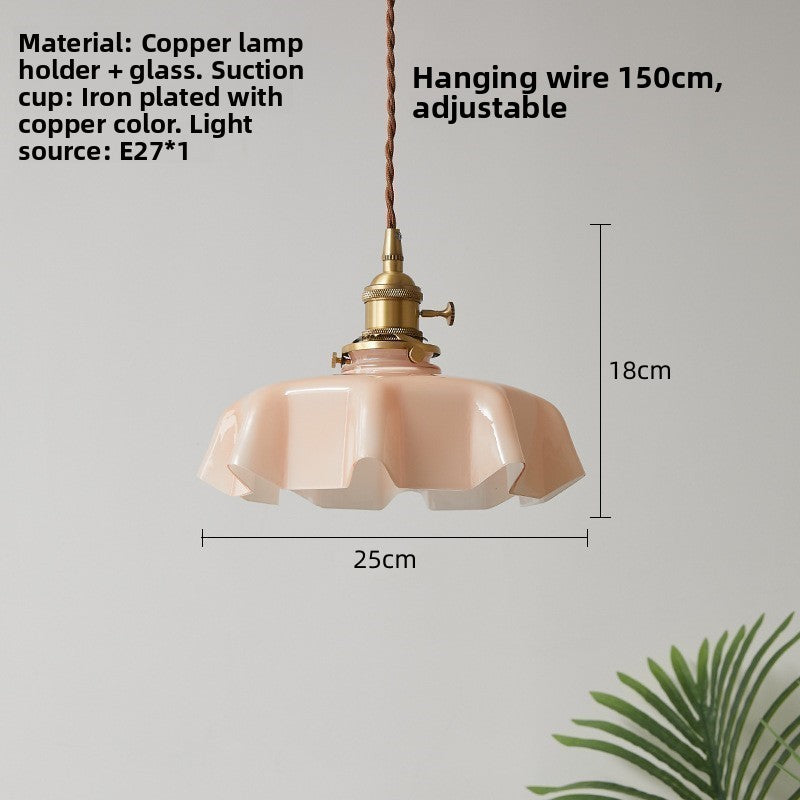 Vintage ruffle glass pendant light – product detail 12