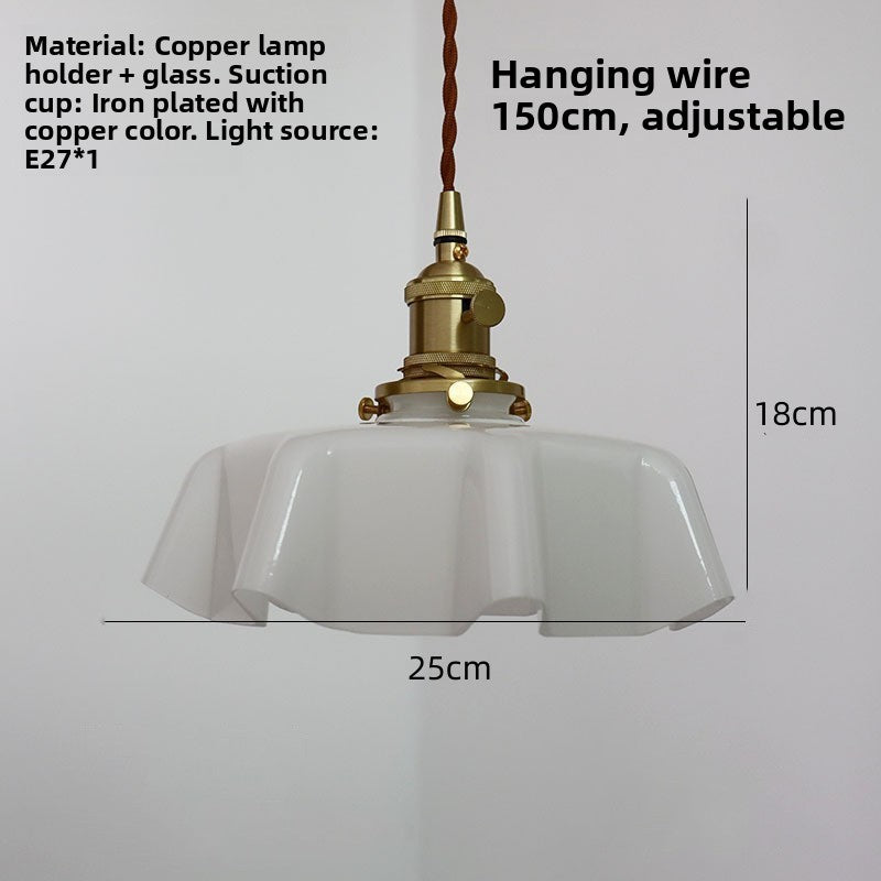 Vintage ruffle glass pendant light – product detail 10