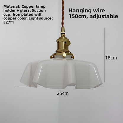 Vintage ruffle glass pendant light – product detail 10