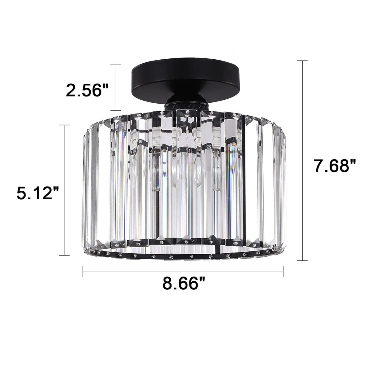 Crystal drum flush ceiling light – product detail 2