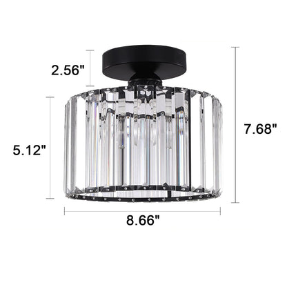 Crystal drum flush ceiling light – product detail 2