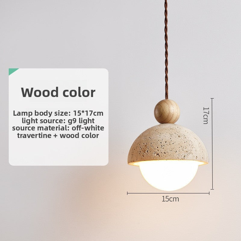 Travertine stone dome pendant light – product detail 6