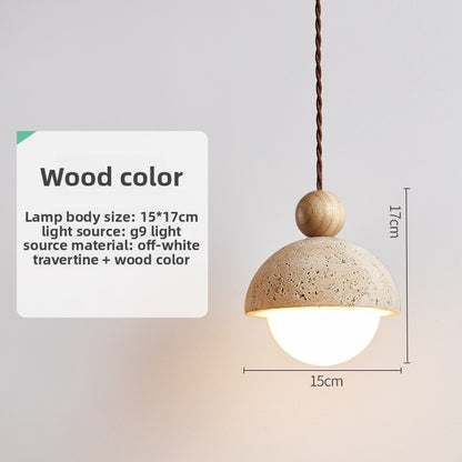 Travertine stone dome pendant light – product detail 6