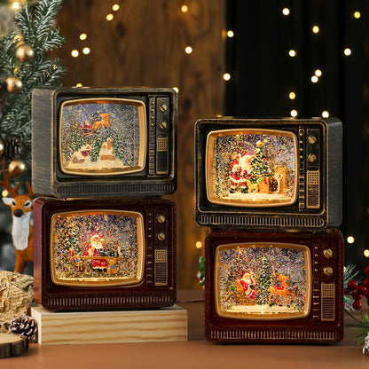 Musical Christmas Snowfall TV Lantern with Lights for Mantelpiece, Table & Windowsill – photo 2