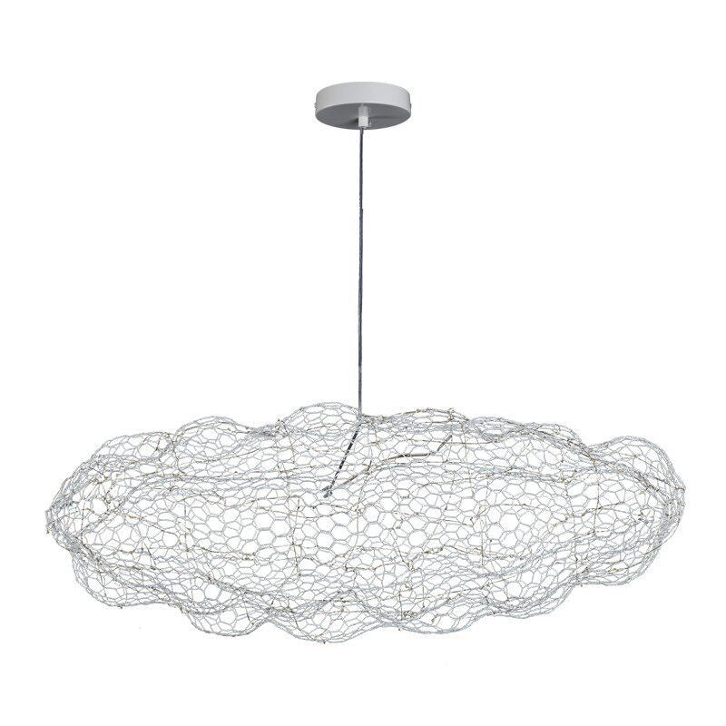 Silver wire mesh cloud pendant light – product shot