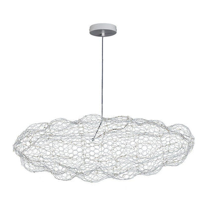 Silver wire mesh cloud pendant light – product shot