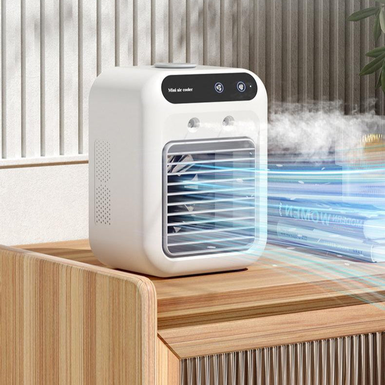 Desktop USB air cooler evaporative cooling fan front view