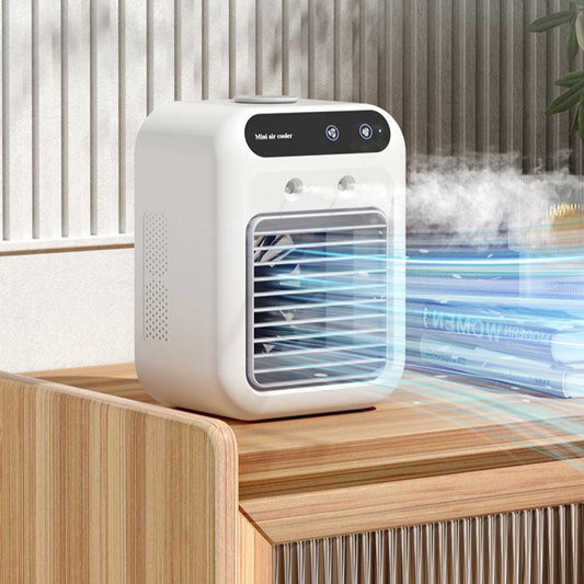 Desktop USB air cooler evaporative cooling fan front view