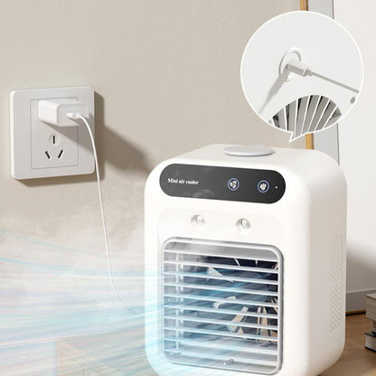 USB desktop cooling fan with 3 speed settings side view