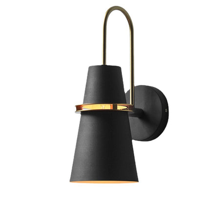Black Nordic cone wall light