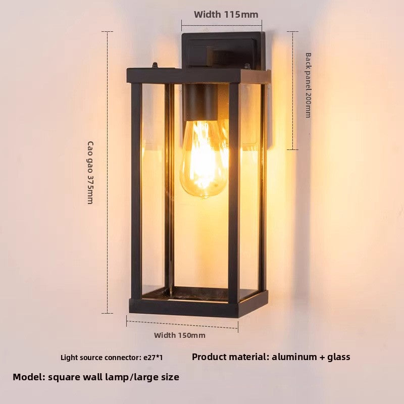 Modern Black Box Lantern with Clear Glass for Porch, Front Door, Garden & Garage – photo 9