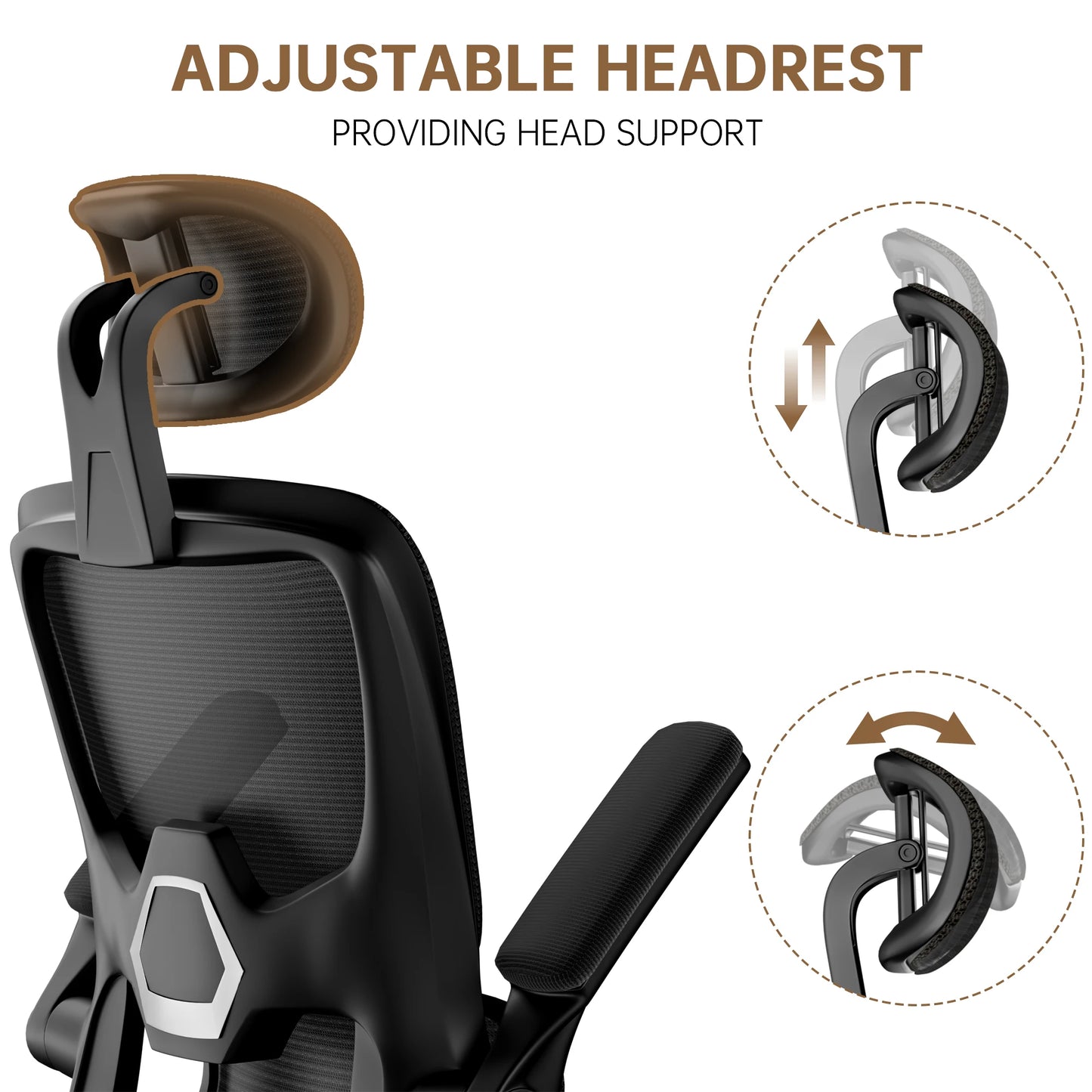 Ergonomic Office Chair | Adjustable Lumbar Support & Flip-Up Arms