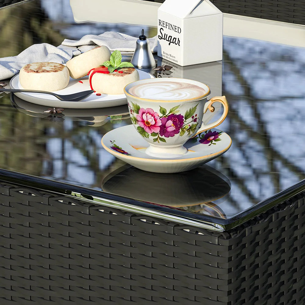 Garden corner sofa set arranged on terrace conservatory