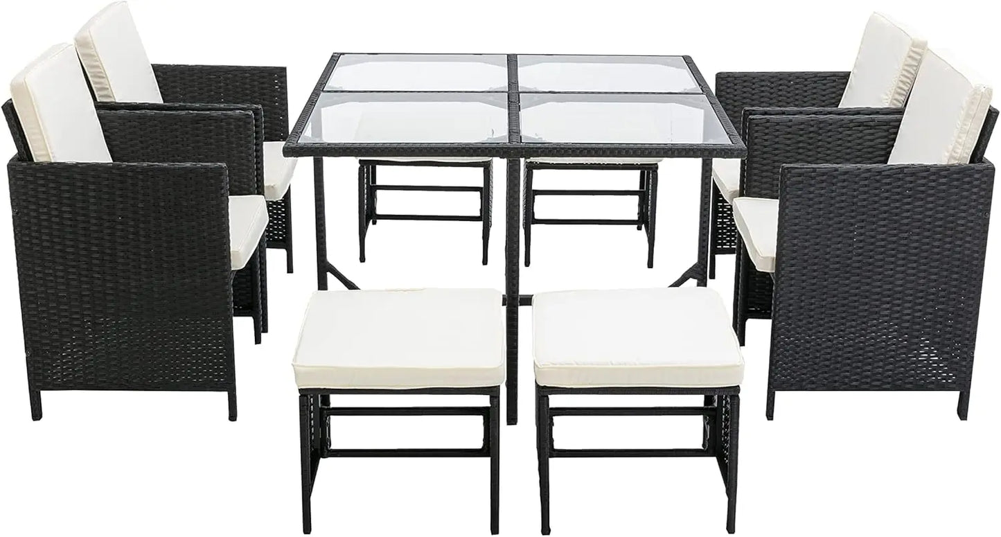Rattan patio lounge set all weather weatherproof outdoor