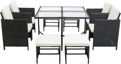 Rattan patio lounge set all weather weatherproof outdoor